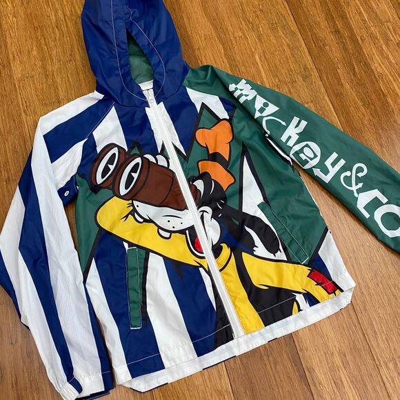 Disney Mickey & Co Jacket Windbreaker Zip Up Hooded Goofy Donald Duck Size 9/10 - Picture 2 of 13